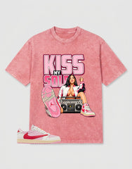 Sail Tropical Pink Travis Scott 1s Zadago Washed T-shirt Kiss My Sole Graphic