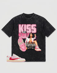 Sail Tropical Pink Travis Scott 1s Zadago Washed T-shirt Kiss My Sole Graphic
