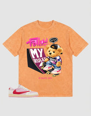 Sail Tropical Pink Travis Scott 1s Washed T-shirt Skate Boy Graphic
