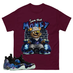 Save That Money Graphic Tee, Shirt to Match Air Foamposite One Galaxy, Air Foamposite Unisex Black Shirt