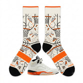 Shattered Backboard Socks ā Air Jordan 5 Retro Inspired Mid-Calf Unisex Crew Socks