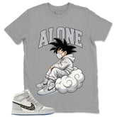 Graphic T-shirt to Match Wolf Grey 1s - Alone Graphic