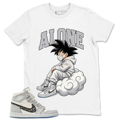 Graphic T-shirt to Match Wolf Grey 1s - Alone Graphic