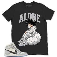 Graphic T-shirt to Match Wolf Grey 1s - Alone Graphic