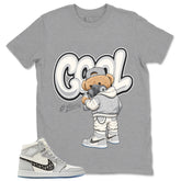 Graphic T-shirt to Match Wolf Grey 1s - Cool Boy Graphic