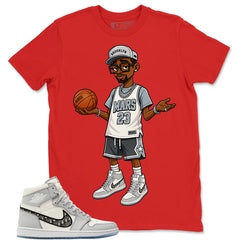 Graphic T-shirt to Match Wolf Grey 1s - Mars 23 Graphic