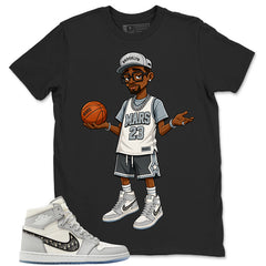 Graphic T-shirt to Match Wolf Grey 1s - Mars 23 Graphic