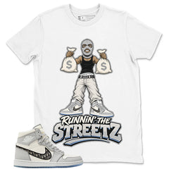Graphic T-shirt to Match Wolf Grey 1s - Runnin' The Street Graphic