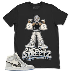 Graphic T-shirt to Match Wolf Grey 1s - Runnin' The Street Graphic