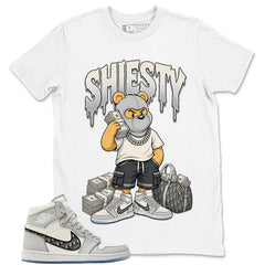 Graphic T-shirt to Match Wolf Grey 1s - Shiesty Bear Graphic