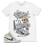 Graphic T-shirt to Match Wolf Grey 1s - Skate Bear Graphic