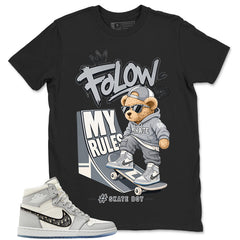 Graphic T-shirt to Match Wolf Grey 1s - Skate Bear Graphic