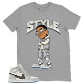Graphic T-shirt to Match Wolf Grey 1s - Smile Face Graphic