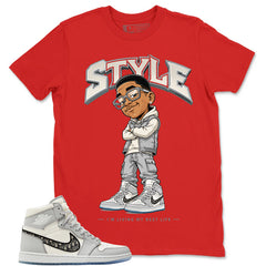 Graphic T-shirt to Match Wolf Grey 1s - Smile Face Graphic