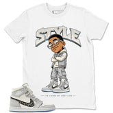 Graphic T-shirt to Match Wolf Grey 1s - Smile Face Graphic
