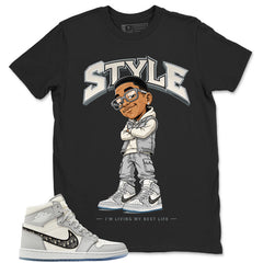 Graphic T-shirt to Match Wolf Grey 1s - Smile Face Graphic