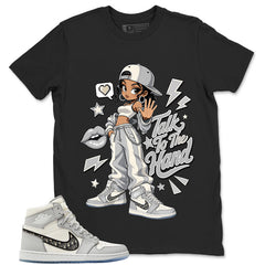 Graphic T-shirt to Match Wolf Grey 1s - Talk To The Hand Graphic