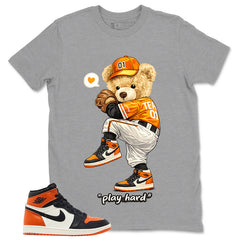 Graphic T-shirt to Match Shattered Backboard 1s - Play Hard Bear Graphic