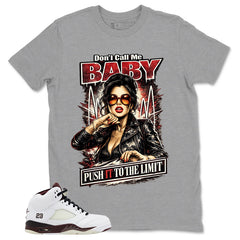 Graphic T-shirt to Match A Maniere Black Collective 5s - Don't Call Me Baby Graphic