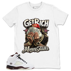 Graphic T-shirt to Match A Maniere Black Collective 5s - Get Rich Money Talk Graphic