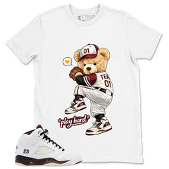 Graphic T-shirt to Match A Maniere Black Collective 5s - Play Hard Bear Graphic