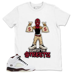 Graphic T-shirt to Match A Maniere Black Collective 5s - Runnin' The Street Graphic