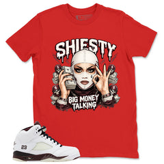 Graphic T-shirt to Match A Maniere Black Collective 5s - Shiesty Big Money Talk Graphic