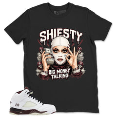 Graphic T-shirt to Match A Maniere Black Collective 5s - Shiesty Big Money Talk Graphic