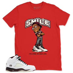 Graphic T-shirt to Match A Maniere Black Collective 5s - Smile Face Graphic