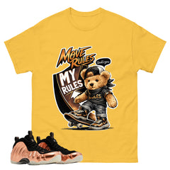 Skate Boy Graphic Tee, Shirt to Match Air Foamposite One Copper, Air Foamposite Unisex Black Shirt