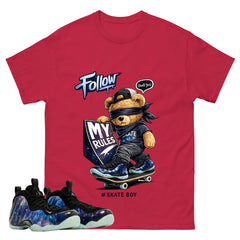 Skate Boy Graphic Tee, Shirt to Match Air Foamposite One Galaxy, Air Foamposite Unisex Black Shirt