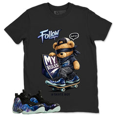 Skate Boy Graphic Tee, Shirt to Match Air Foamposite One Galaxy, Air Foamposite Unisex Black Shirt
