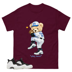 Baseball Play Hard Bear Graphic Tee - Shirt to Match Air Foamposite One Penny