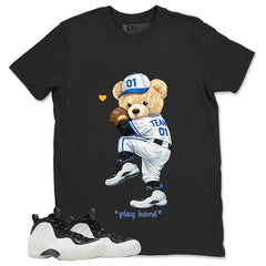 Baseball Play Hard Bear Graphic Tee - Shirt to Match Air Foamposite One Penny