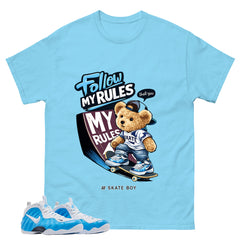 Skate Boy Graphic Tee, Shirt to Match Air Foamposite Pro University Blue, Air Foamposite Unisex Blue Shirt