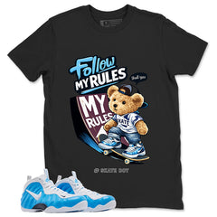 Skate Boy Graphic Tee, Shirt to Match Air Foamposite Pro University Blue, Air Foamposite Unisex Blue Shirt