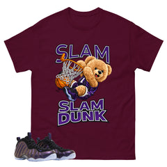 Slam Dunk Graphic Tee, Shirt to Match Air Foamposite One Eggplant, Air Foamposite Unisex Purple Shirt