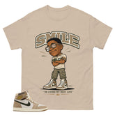 Smile I'm Living My Best Life Shirt - Match Cream Wmns Air Jordan 1 Khaki