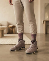 Smoky Mauve Socks ā A Ma Maniere x Air Jordan 6 Retro Inspired Mid-Calf Unisex Crew Socks