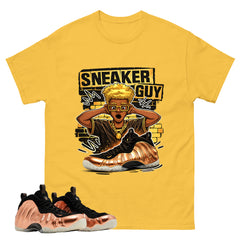 Sneaker Guy Graphic Tee, Shirt to Match Air Foamposite One Copper, Air Foamposite Unisex Black Shirt