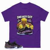 Sneaker Guy Graphic Tee, Shirt to Match Air Foamposite One Eggplant, Air Foamposite Unisex Purple Shirt