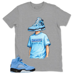 Graphic Tee to Matching 5s UNC Sneakerhead Shirt