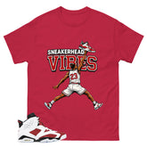 Sneakerhead Vibes Shirt - Match White Air Jordan 6 Carmine