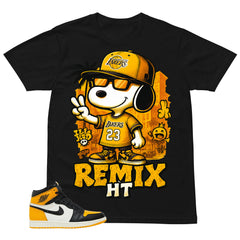 Snoopy Laker 23 Shirt - Match Air Jordan 1 Yellow Toe
