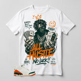 SoleFly Miami 3s Zadago Shirt All Hustle No Luck Graphic
