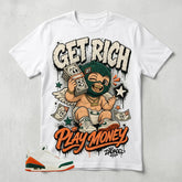 SoleFly Miami 3s Zadago Shirt Get Rich Play Money Graphic