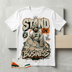 SoleFly Miami 3s Zadago Shirt Stand On Business Graphic