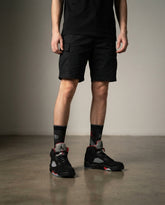 Supreme Black Sneaker Match Socks ā Air Jordan 5 Retro Supreme Inspired Mid-Calf Crew Socks