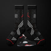 Supreme Black Sneaker Match Socks ā Air Jordan 5 Retro Supreme Inspired Mid-Calf Crew Socks