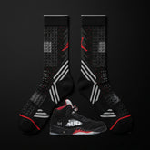 Supreme Black Socks ā Supreme x Air Jordan 5 Retro Inspired Mid-Calf Unisex Crew Socks
